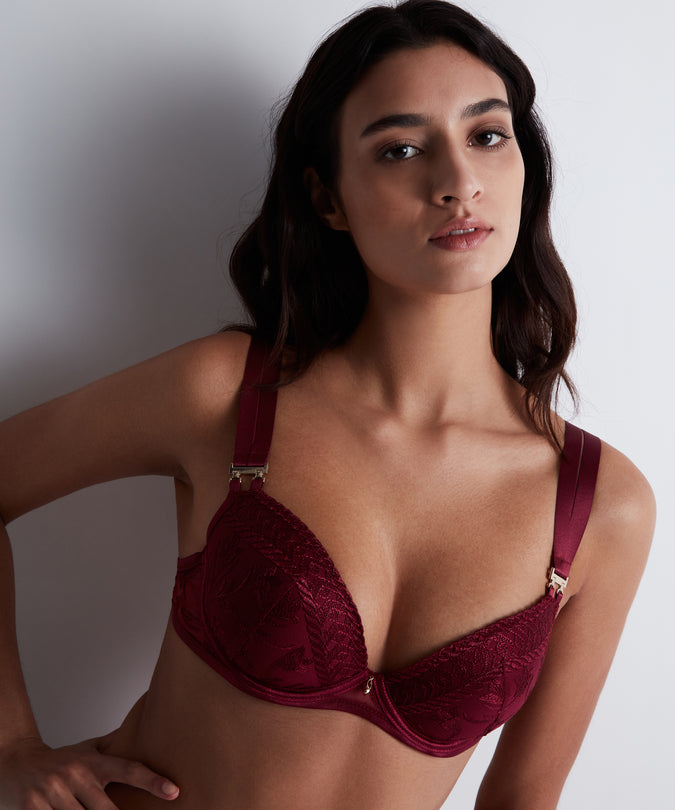 Aubade Magnetic Spell Push Up Bra in Crimson Red