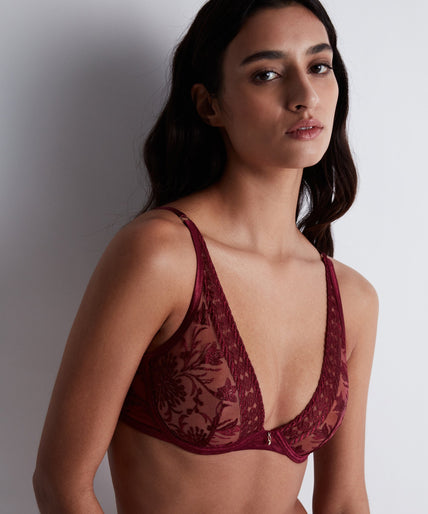 Aubade Magnetic Spell Triangle Bra in Crimson Red