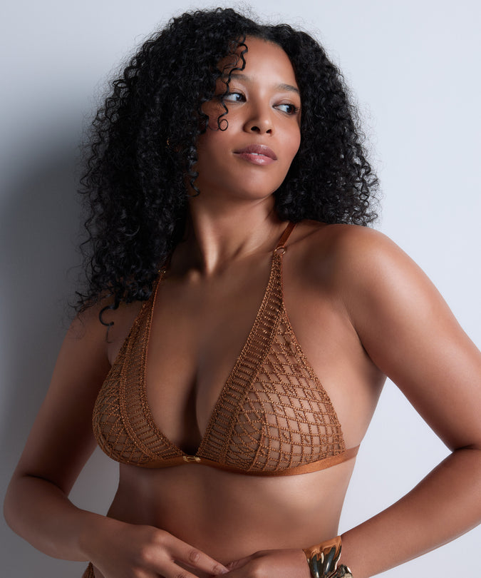 Stardust Dream Bralette Triangle Beha in Amber Goud