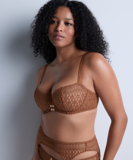 Stardust Dream Underwired Half Cup Bra in Amber Gold