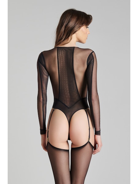 L'Amoureuse Bodystring Long Sleeves Black Dahlia