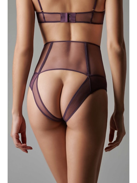 L'Amoureuse Open High Waist Tanga Purple