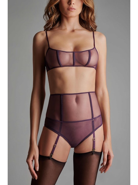 L'Amoureuse Open High Waist Tanga Purple