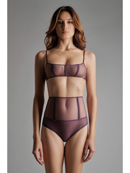 L'Amoureuse Open High Waist Tanga Purple