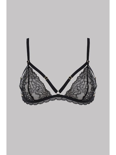 Maison Close Le Petit Secret Openable Triangle Bra in Black