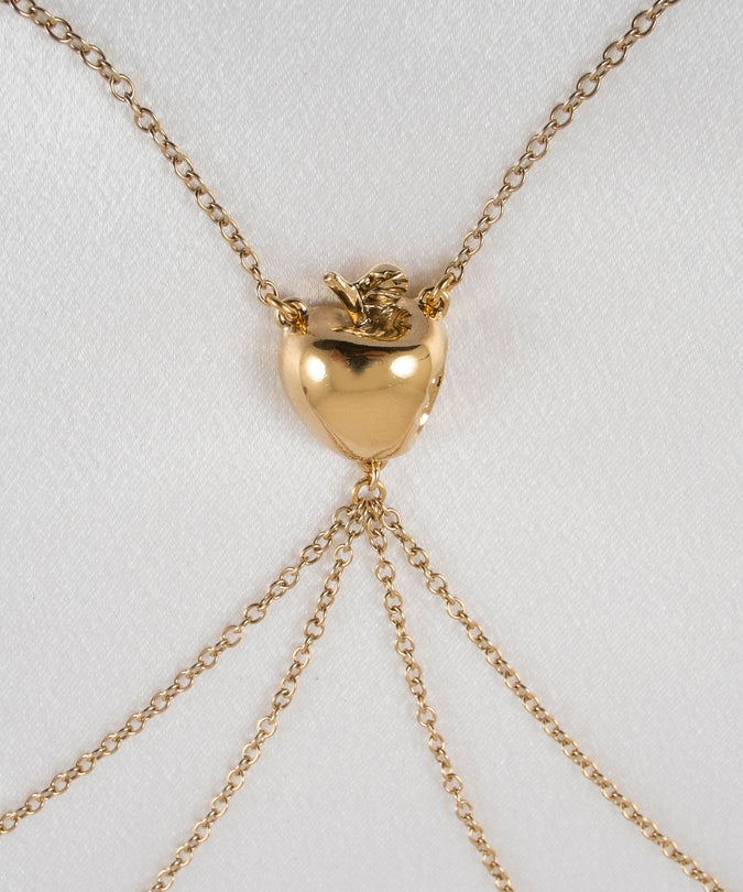 Breast necklace crunched apple Gold