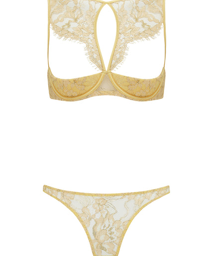 Coco de Mer Fiorella Quarter Cup Bra Gold