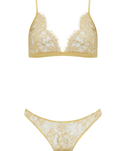 Coco de Mer Fiorella Soft Cup Triangle Bra Gold