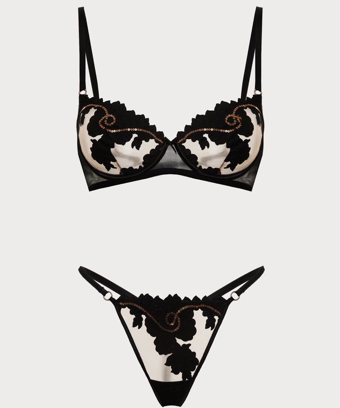 Misthys Underwire bra in Black & Gold