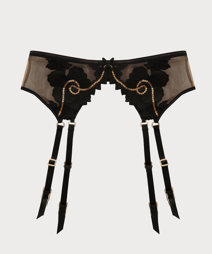 Misthys Suspender in Black & Gold