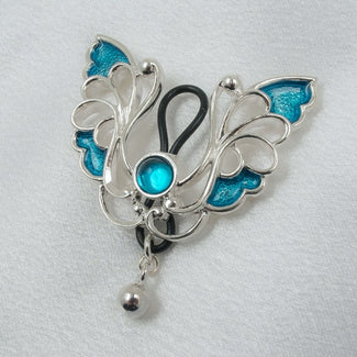 Breast Jewel Blue Butterfly Kisses Zilver