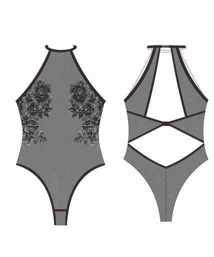 Zwart Transparant Bodysuit Carlotta