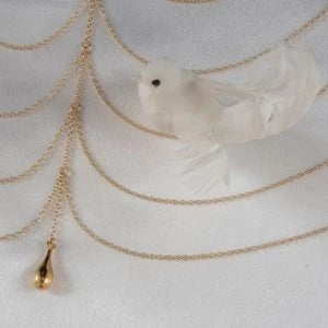 Breast Jewel Draped Chains Gold