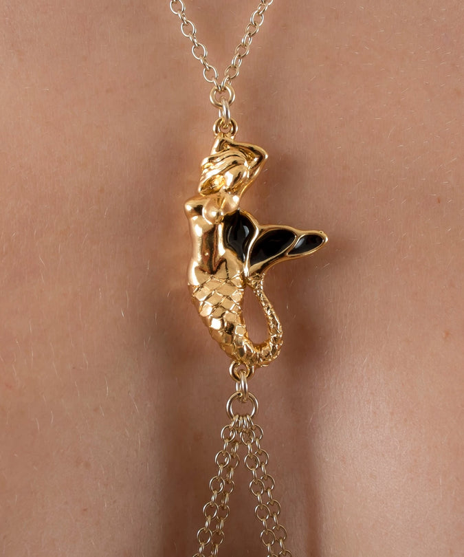 Breast Necklace Song of Mermaid Gold