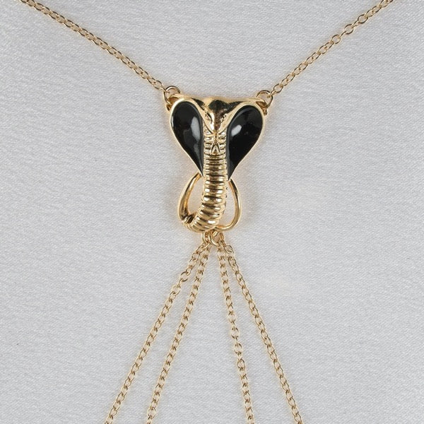 Sacred Cobra Gold Breast Necklace